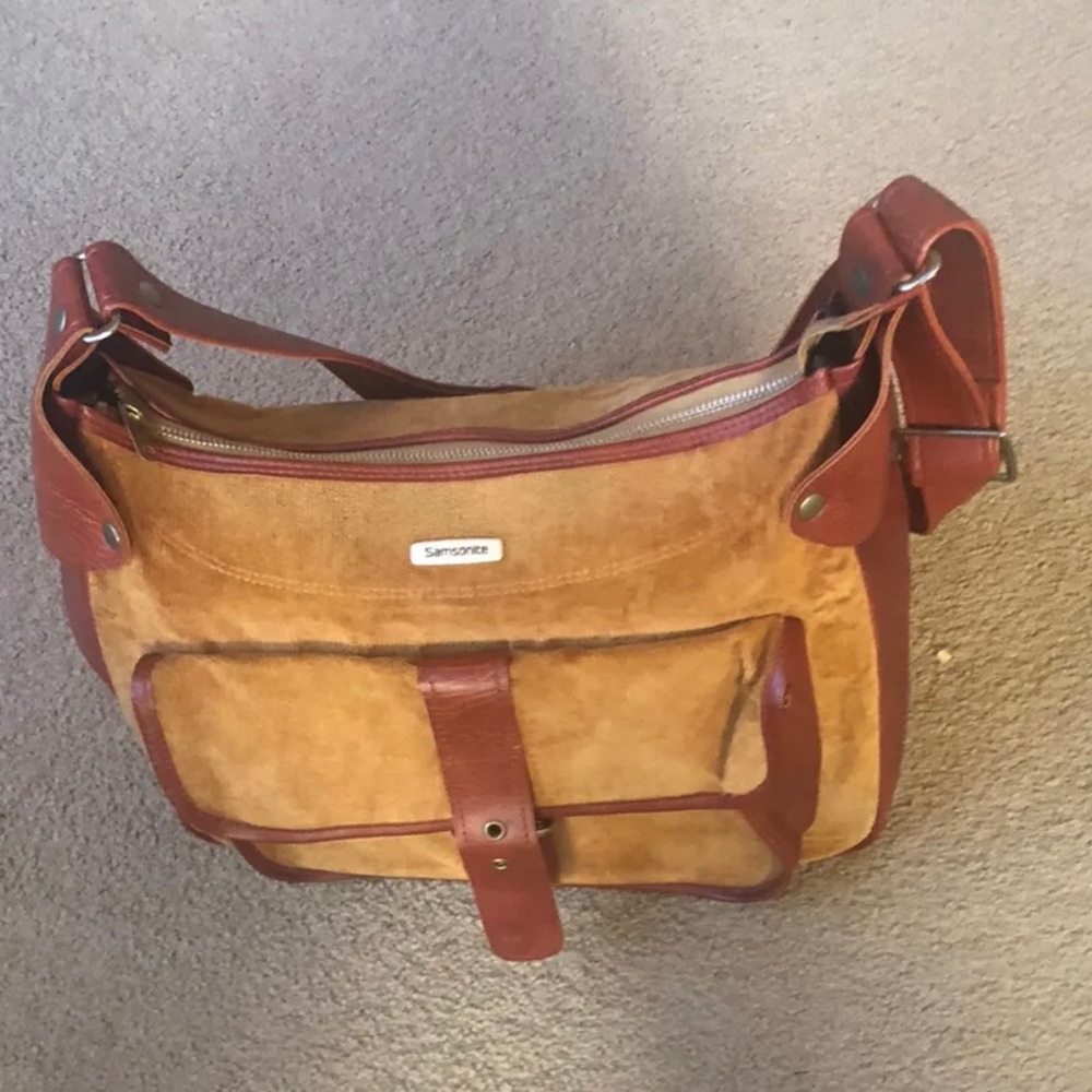 Vtg retro chic carry on handbag shoulder corduroy samsonite Penny Lane hippie
